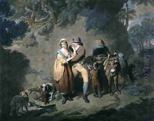 The Amorous Sportsman, engraved by Charles Hodges (1764-1837), pub. by J.R. Smith, 1786 Oil Painting by Francis Wheatley