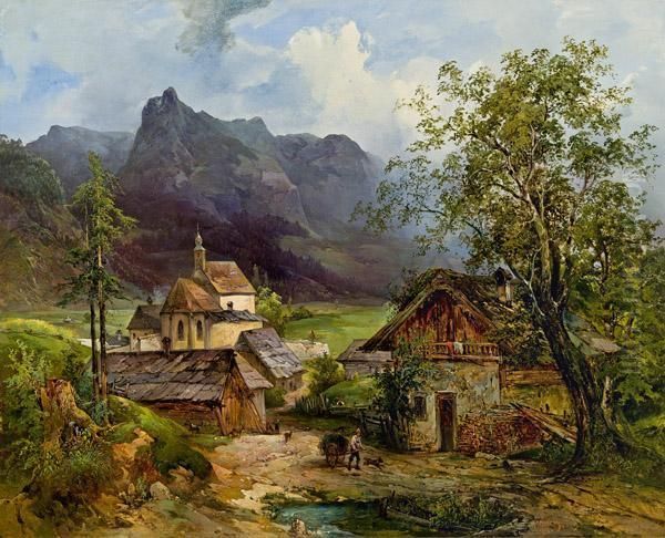 Motiv Aus Seewiesen (nachst Dem Brandhof) Oil Painting by Ludwig Czerny