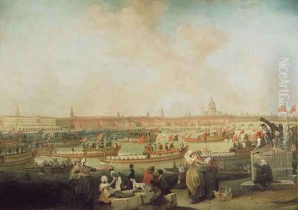 The Lord Mayors Procession by Water to Westminster, 9th November 1789, c.1789 Oil Painting by Francis Wheatley