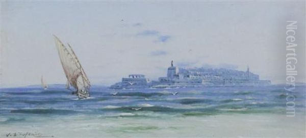 Valetta Harbour And Fort Saint Elmo Oil Painting by Vincenzo D Esposito