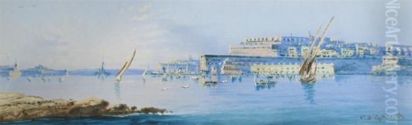 View Of Valetta, Malta Oil Painting by Vincenzo D Esposito