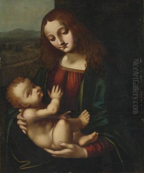 Madonna And Child Oil Painting by Marco d' Oggiono