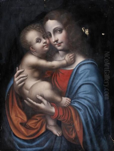 Madonna Col Bambino Oil Painting by Marco d' Oggiono