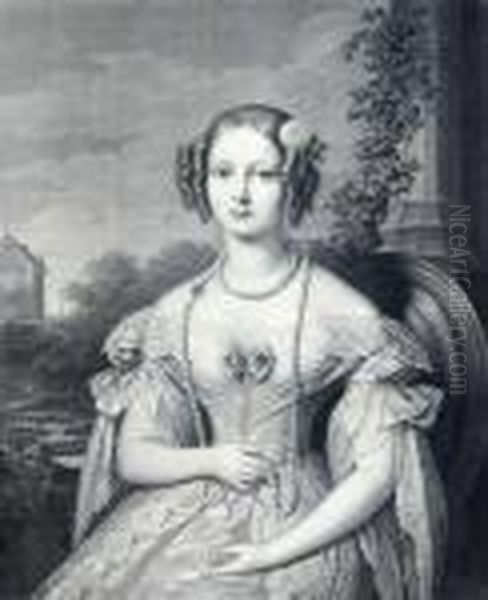 Gravure De La Fille Cadette Du Roi Louis-philippe Oil Painting by Marie, Princesse D' Orleans