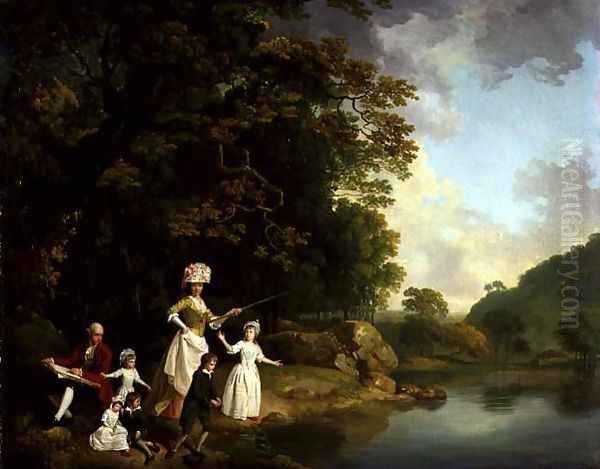 George and Mary Browne with their Five Elder Children, c.1773-4 Oil Painting by Francis Wheatley