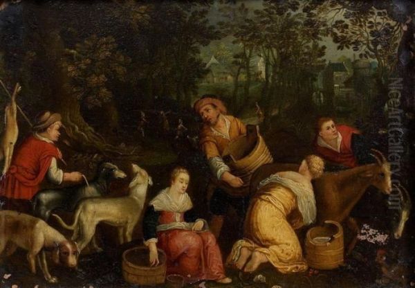 Les Travaux Champ Oil Painting by Jacopo Bassano (Jacopo da Ponte)