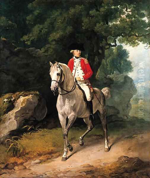 Equestrian portrait of Sir Henry Pigot (1750-1840) Oil Painting by Francis Wheatley