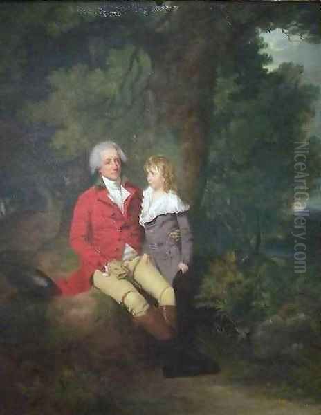 Ralph Winstanley Wood and His Son Wm Warren Wood Oil Painting by Francis Wheatley