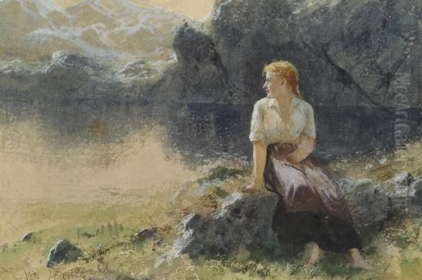 Sittende Kvinne Oil Painting by Hans Dahl