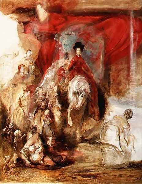 Queen Victoria on Horseback Oil Painting by Sir David Wilkie