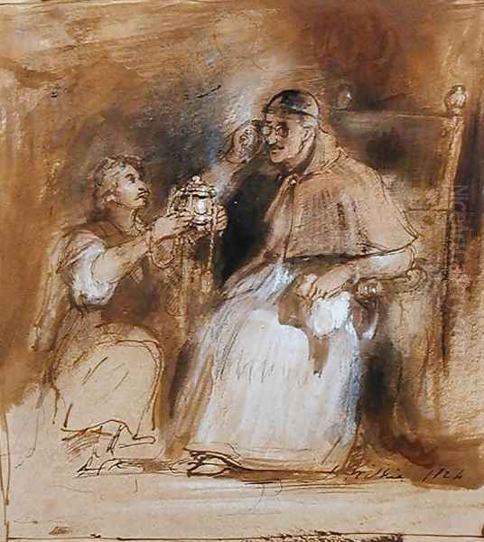 Benvenuto Cellini (1500-71) and Pope Paul II (1468-1579) Oil Painting by Sir David Wilkie