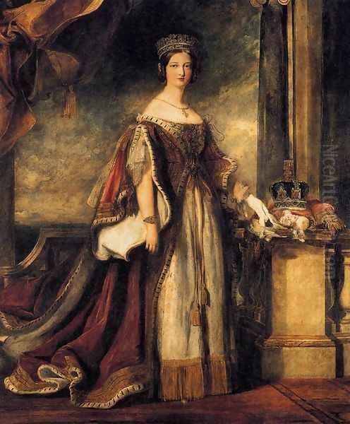 Queen Victoria (detail) 1840 Oil Painting by Sir David Wilkie