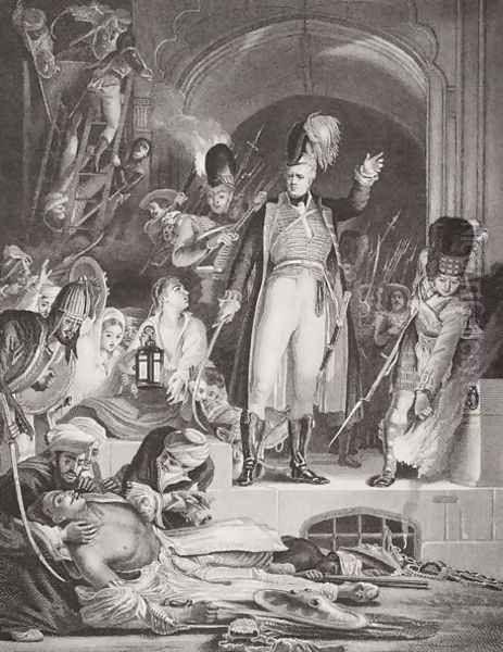 Sir David Baird (1757-1829) discovering the body of Tippoo Sultan (1744-99) after the capture of Seringapatam, 4 May 1799, from Illustrations of English and Scottish History Volume II Oil Painting by Sir David Wilkie