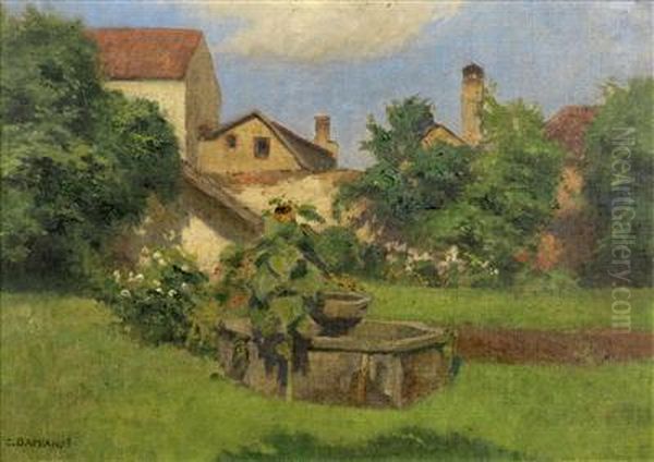 Vorgarten Mit Brunnen Oil Painting by Constantin Damianos