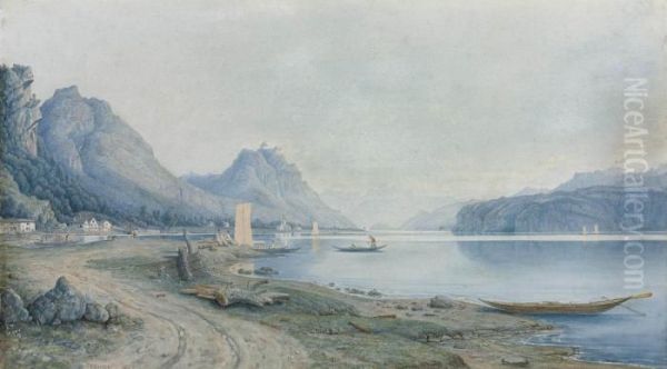 Lake Thun Oil Painting by Francis Danby