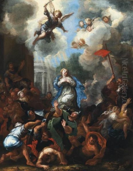 The Martyrdom Of Saint Catherine Of Alexandria Oil Painting by Pietro Dandini