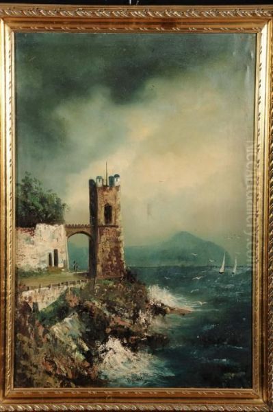 Passaggiata Di Nervi Oil Painting by Giuseppe Danieli