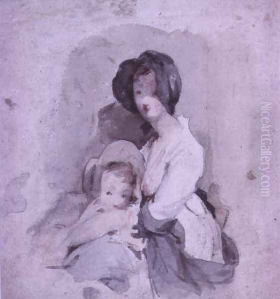 A Study of the Baby in the Peep o Day Boy Oil Painting by Sir David Wilkie