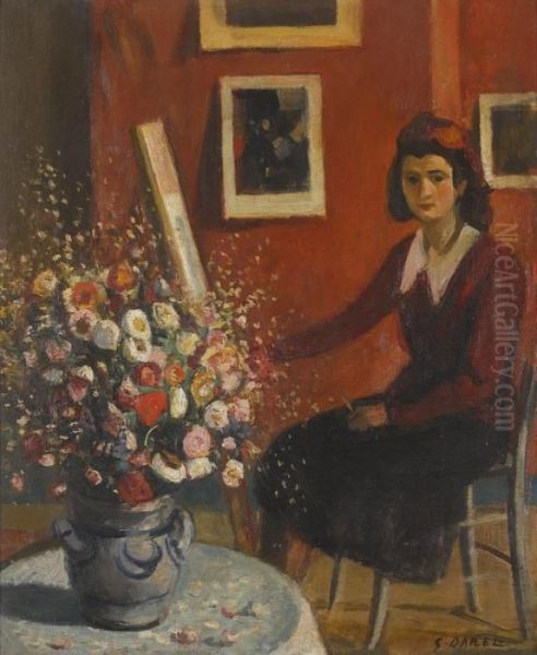 Interieur - L'eleve Oil Painting by Georges Darel