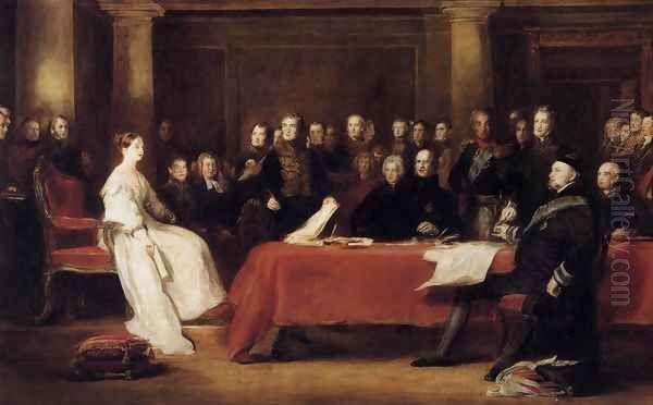 The First Council of Queen Victoria 1838 Oil Painting by Sir David Wilkie