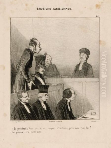 Six Mois De Mariage Oil Painting by Honore Daumier