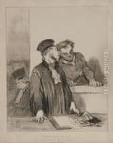 Plead Not Gulity Oil Painting by Honore Daumier