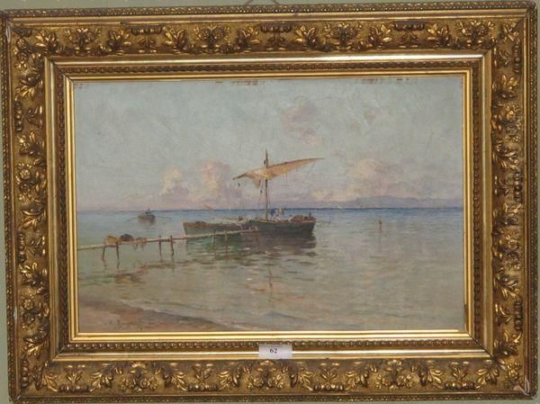 Paysage De Bord De Mer A Proximite De Toulon Oil Painting by Eugene Baptiste E. Dauphin