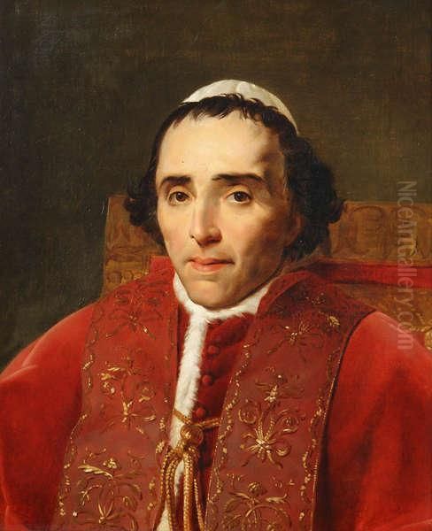 Portret Van Paus Pius Vii Oil Painting by Jacques Louis David