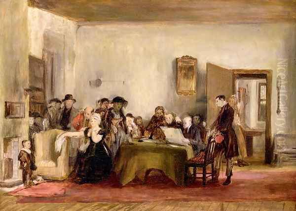 Sketch for The Reading of a Will, c.1820 Oil Painting by Sir David Wilkie