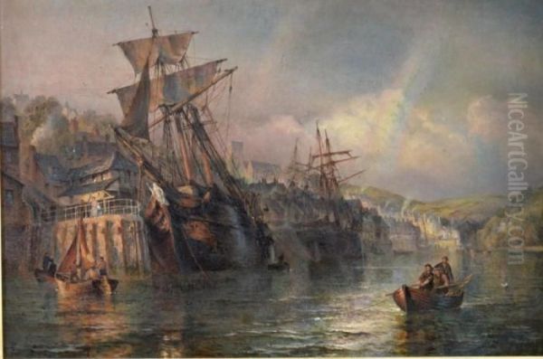 Marine Met Engelse Kust Oil Painting by Henry Thomas Dawson