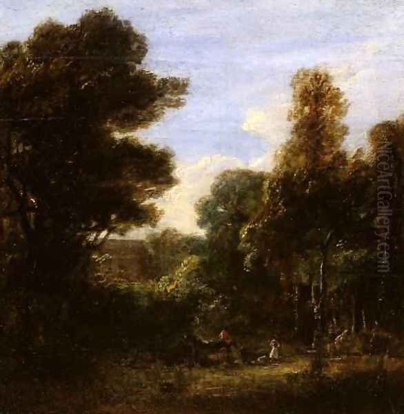 A Woody Landscape Oil Painting by Sir David Wilkie