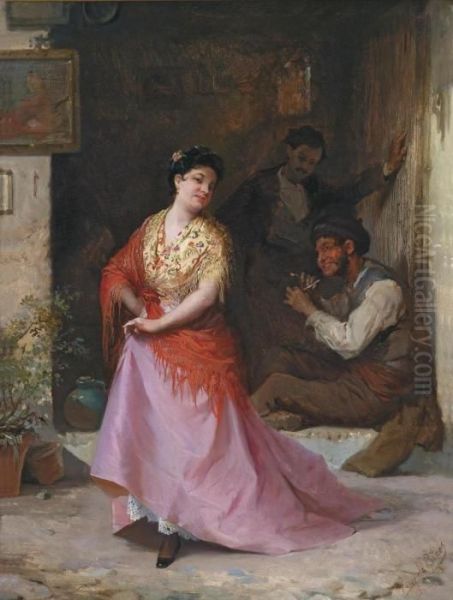 A Little Dance Oil Painting by Eugene de Blaas