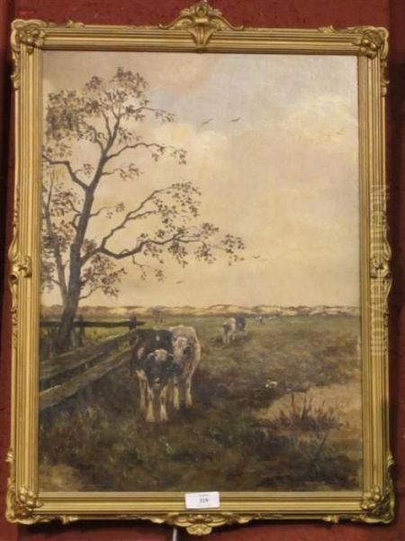 Cattle In A Landscape by Jan De Boer