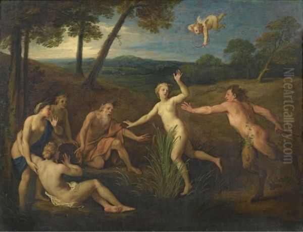 Pan Et Syrinx Oil Painting by Bon De Boulogne