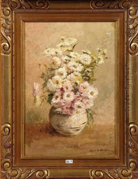 Vase De Fleurs Des Champs Oil Painting by Henri De Braeckeleer