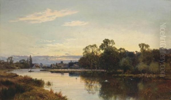 Evening Near Dorchester Oil Painting by Alfred de Breanski