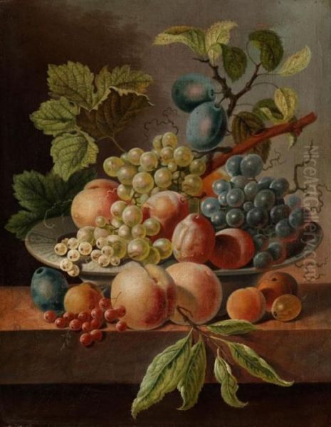 Fruchtestilleben Oil Painting by Cornelis Johannes De Bruyn