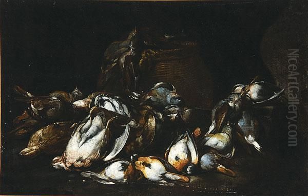 Still Life With Ducks Oil Painting by Baldassare De Caro