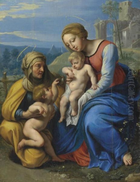 The Holy Family With A Sparrow Oil Painting by Philippe de Champaigne