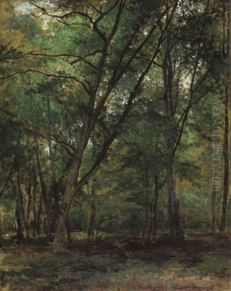 In The Forest Oil Painting by Cesar De Cock