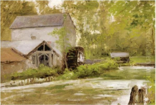 The Old Watermill Oil Painting by Cesar De Cock