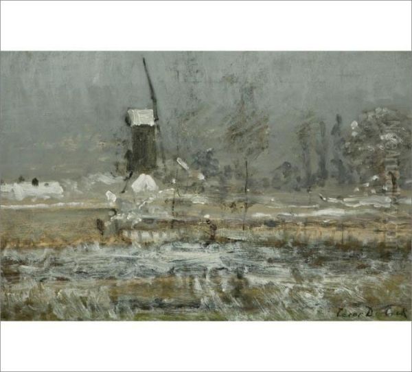 Winter Landscape Oil Painting by Cesar De Cock