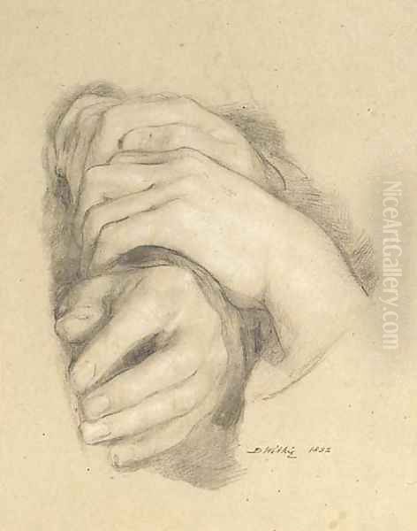 Study of hands for 'Spanish Monks' Oil Painting by Sir David Wilkie