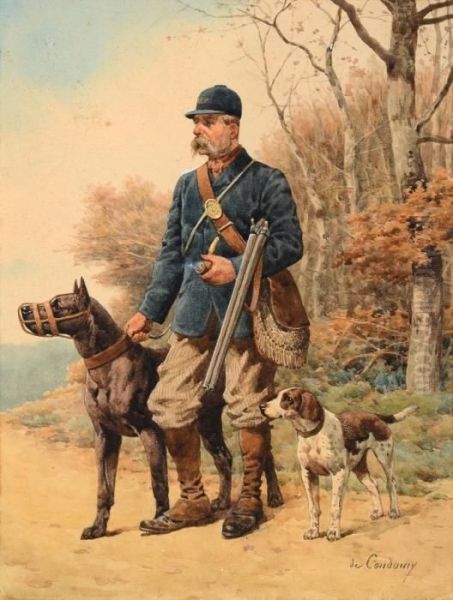 Le Garde Chasse. Oil Painting by Charles Fernand de Condamy