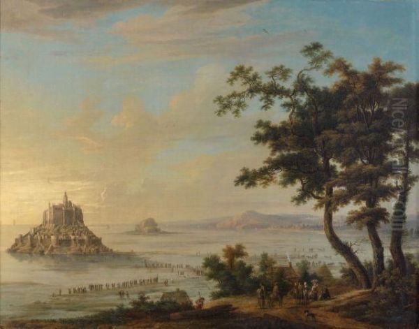 Vue Du Mont Saint-michel Depuis Avranches Oil Painting by Hendrik Frans de Cort