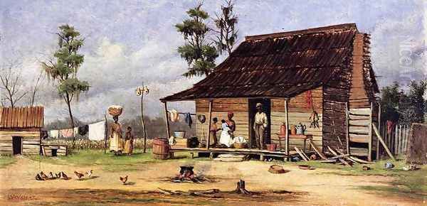 Cabin Scene II Oil Painting by William Aiken Walker