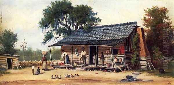 Cabin Oil Painting by William Aiken Walker