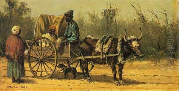 Traveling by Ox Cart Oil Painting by William Aiken Walker