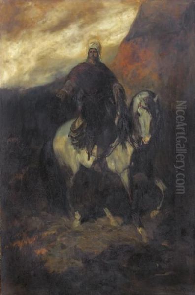 Orientale Zu Pferd Oil Painting by Otto V. Faber De Faur