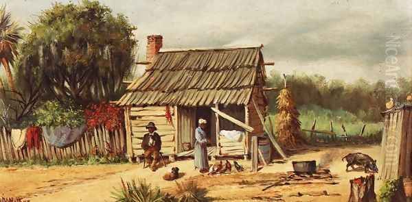 Cabin Scene IV Oil Painting by William Aiken Walker